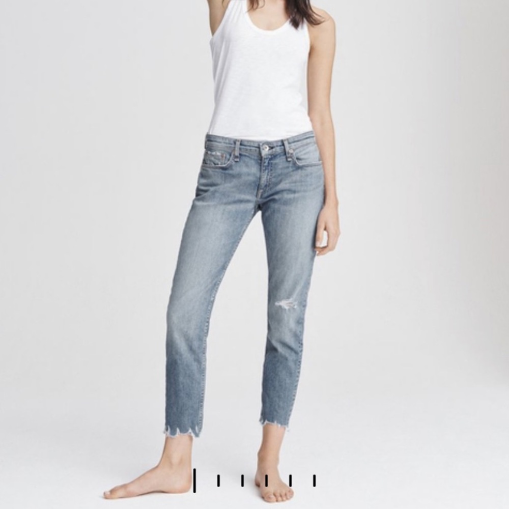 Rag & Bone | Dre Low-Rise Boyfriend | Dobbie with holes | Size 27